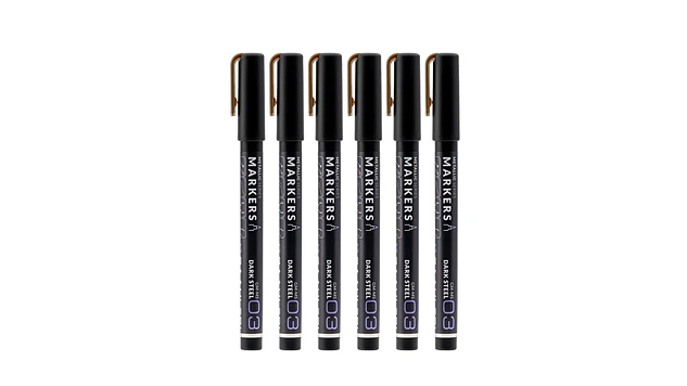 Marcador Acrílico Metálico Acero Oscuro - Pack x 6 | Marca GaahIeri 1