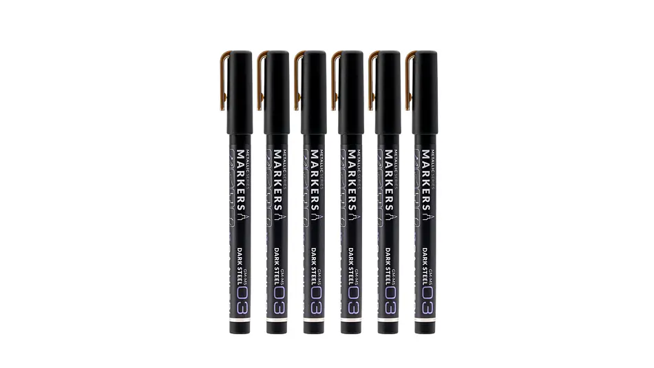 Marcador Acrílico Metálico Acero Oscuro - Pack x 6 | Marca GaahIeri 1