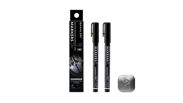Marcador Acrílico Metálico Acero Inoxidable - Pack x 2 | Marca GaahIeri 1