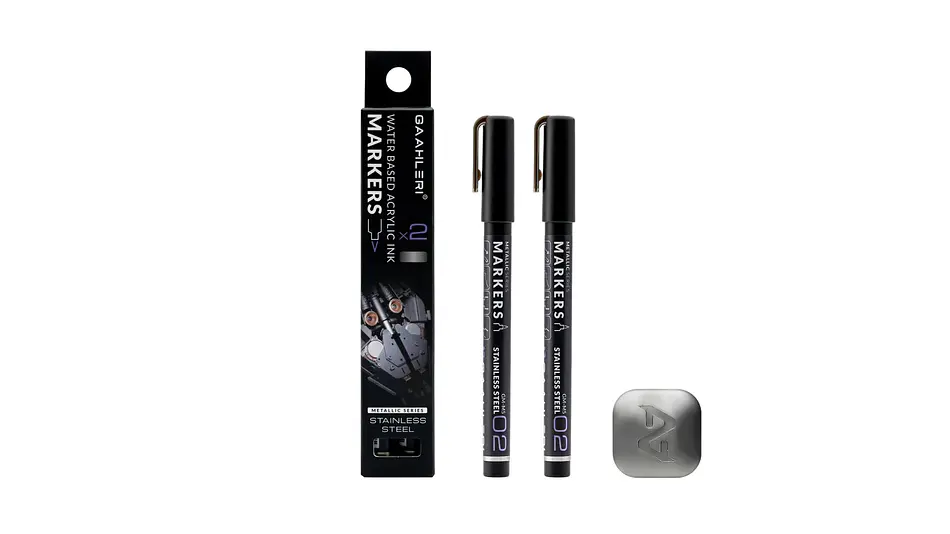 Marcador Acrílico Metálico Acero Inoxidable - Pack x 2 | Marca GaahIeri 1