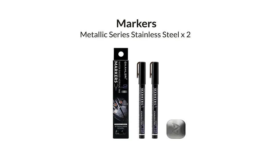 Marcador Acrílico Metálico Acero Inoxidable - Pack x 2 | Marca GaahIeri 2