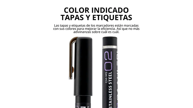 Marcador Acrílico Metálico Acero Inoxidable - Pack x 2 | Marca GaahIeri 4