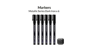 Marcador Acrílico Metálico Hierro Oscuro - Pack x 6 | Marca GaahIeri