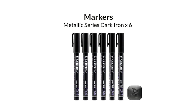 Marcador Acrílico Metálico Hierro Oscuro - Pack x 6 | Marca GaahIeri 2