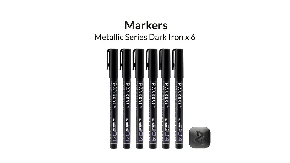 Marcador Acrílico Metálico Hierro Oscuro - Pack x 6 | Marca GaahIeri 2