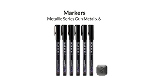Marcador Metálico Gris Metalizado Pack x6  | Marca GaahIeri