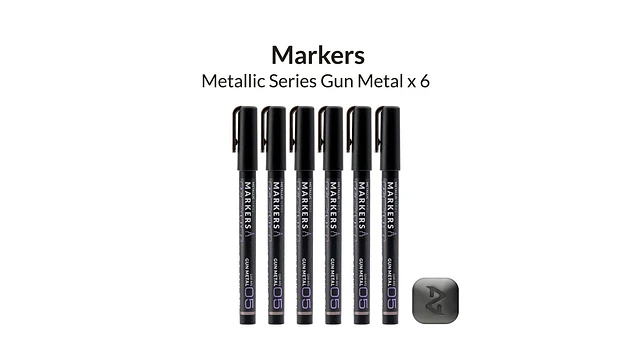 Marcador Metálico Gris Metalizado Pack x6  | Marca GaahIeri 2
