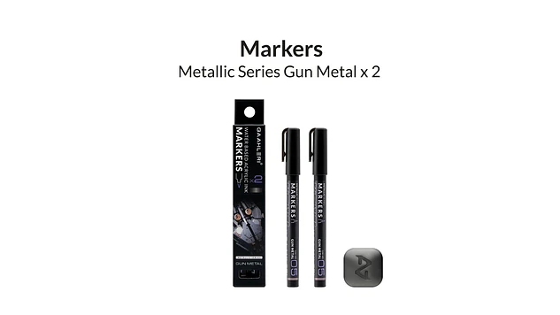 Marcador Acrílico Gris Metalizado - Pack x 2 | Marca GaahIeri 2