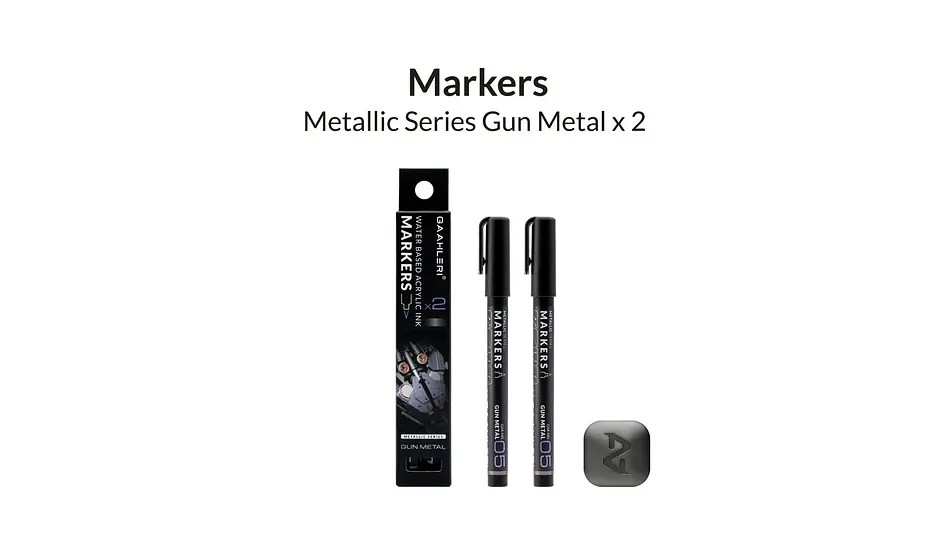 Marcador Acrílico Gris Metalizado - Pack x 2 | Marca GaahIeri 2
