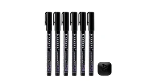Marcador Acrílico Zirconio Negro Metálico - Pack x 6 | Marca GaahIeri