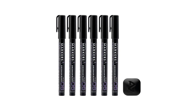 Marcador Acrílico Zirconio Negro Metálico - Pack x 6 | Marca GaahIeri 1