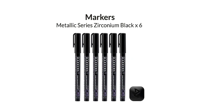 Marcador Acrílico Zirconio Negro Metálico - Pack x 6 | Marca GaahIeri 2