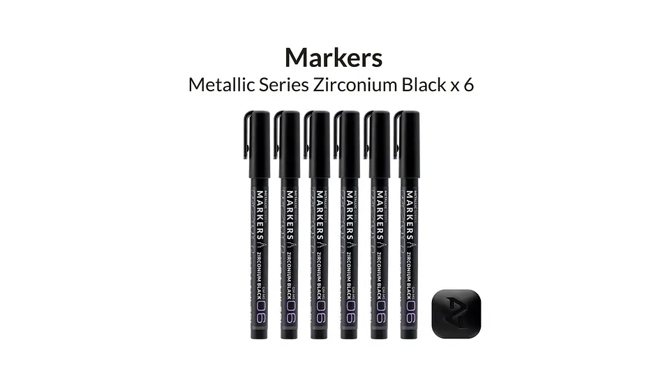 Marcador Acrílico Zirconio Negro Metálico - Pack x 6 | Marca GaahIeri 2