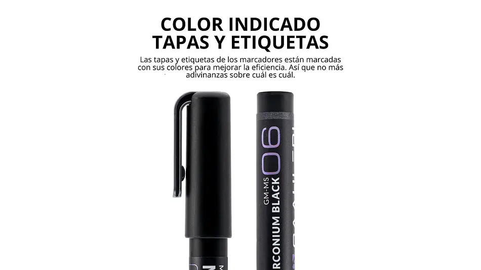 Marcador Acrílico Zirconio Negro Metálico - Pack x 6 | Marca GaahIeri 4
