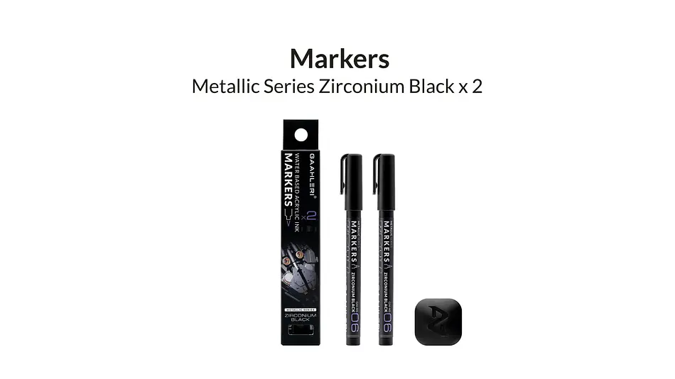Marcador Acrílico Metálico Zirconio Negro - Pack x 2 PEN45053 2