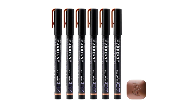 Marcador Acrílico Metálico Cobre Rojo - Pack x 6 | Marca GaahIeri 1