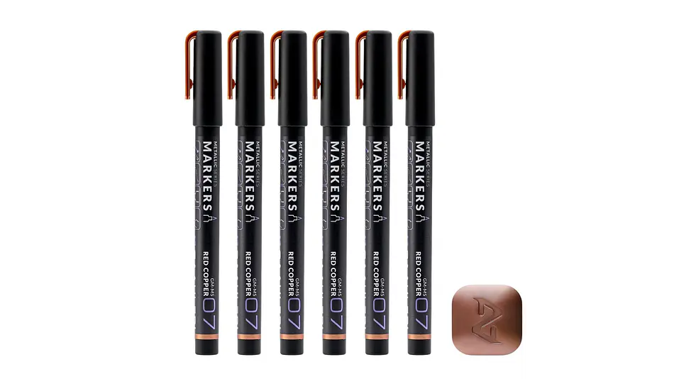 Marcador Acrílico Metálico Cobre Rojo - Pack x 6 | Marca GaahIeri 1