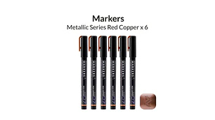 Marcador Acrílico Metálico Cobre Rojo - Pack x 6 | Marca GaahIeri