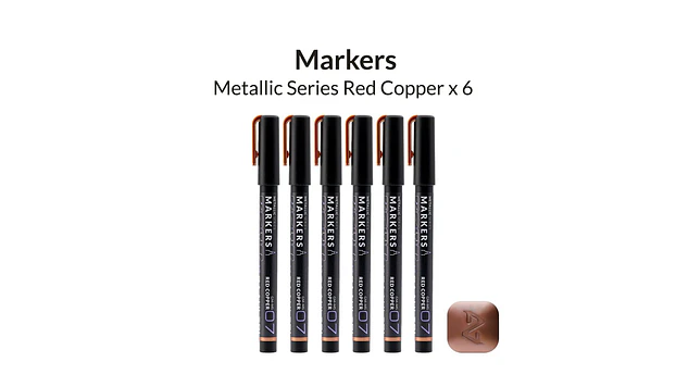 Marcador Acrílico Metálico Cobre Rojo - Pack x 6 | Marca GaahIeri 2
