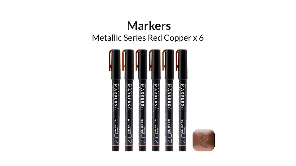 Marcador Acrílico Metálico Cobre Rojo - Pack x 6 | Marca GaahIeri 2
