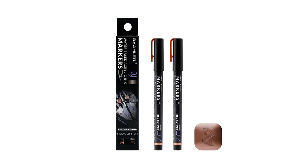 Marcador Acrílico Metálico Cobre Rojo - Pack x 2 | Marca GaahIeri 1