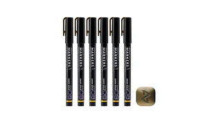 Marcador Acrílico Metálico Oro Oscuro - Pack x 6 | Marca GaahIeri