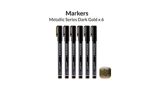 Marcador Acrílico Metálico Oro Oscuro - Pack x 6 | Marca GaahIeri