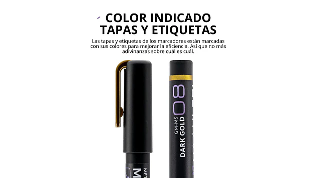 Marcador Acrílico Metálico Oro Oscuro - Pack x 6 | Marca GaahIeri 4