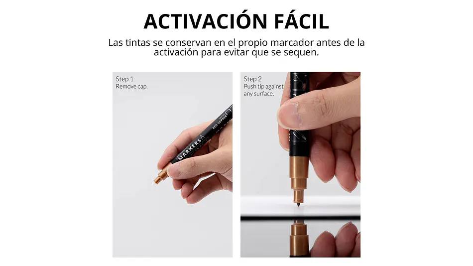Marcador Acrílico Metálico Oro Oscuro - Pack x 6 | Marca GaahIeri 7