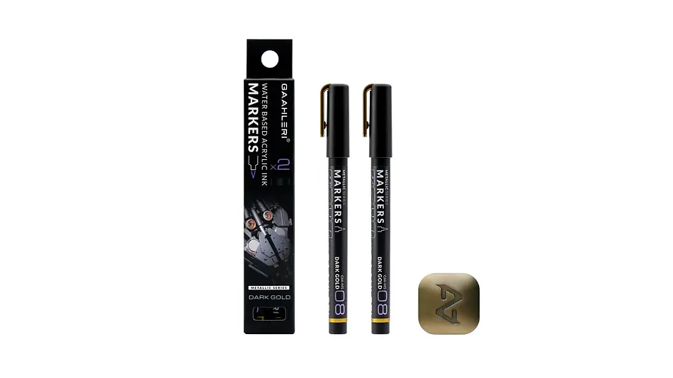 Marcador Acrílico Metálico Oro Oscuro - Pack x 2 | Marca GaahIeri 1