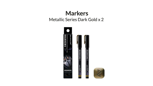 Marcador Acrílico Metálico Oro Oscuro - Pack x 2 | Marca GaahIeri 2
