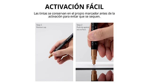 Marcador Acrílico Metálico Oro Oscuro - Pack x 2 | Marca GaahIeri 7