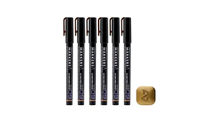 Marcador Acrílico Metálico Oro Quemado - Pack x 6 | Marca GaahIeri