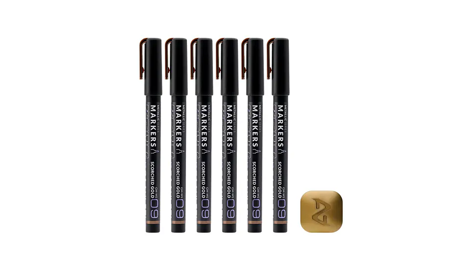 Marcador Acrílico Metálico Oro Quemado - Pack x 6 | Marca GaahIeri 1
