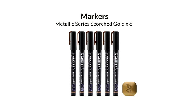 Marcador Acrílico Metálico Oro Quemado - Pack x 6 | Marca GaahIeri 2