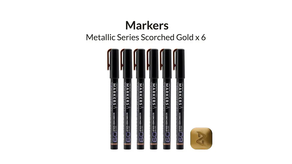 Marcador Acrílico Metálico Oro Quemado - Pack x 6 | Marca GaahIeri 2