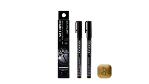 Marcador Acrílico Metálico Oro Quemado - Pack x 2 | Marca GaahIeri
