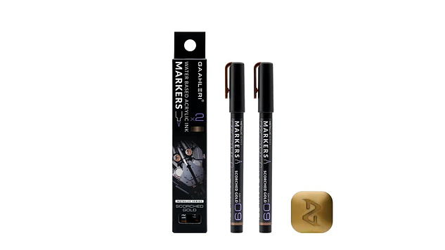 Marcador Acrílico Metálico Oro Quemado - Pack x 2 | Marca GaahIeri 1