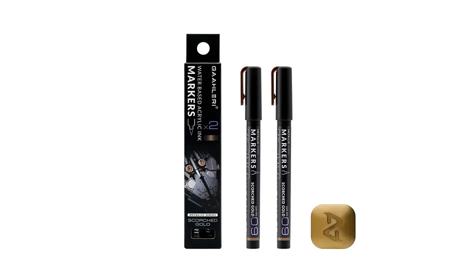 Marcador Acrílico Metálico Oro Quemado - Pack x 2 | Marca GaahIeri 1