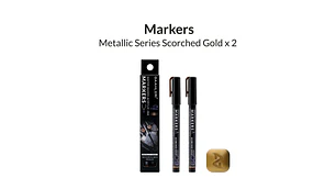 Marcador Acrílico Metálico Oro Quemado - Pack x 2 | Marca GaahIeri
