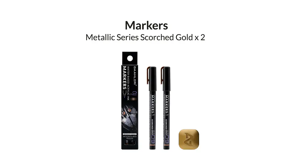 Marcador Acrílico Metálico Oro Quemado - Pack x 2 | Marca GaahIeri 2