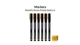 Marcador Acrílico Metálico Oro Brillante - Pack x 6 | Marca GaahIeri