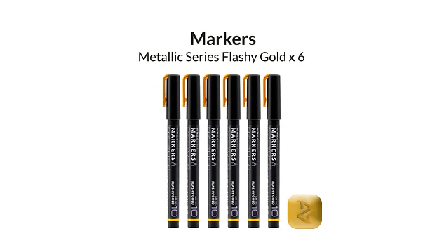 Marcador Acrílico Metálico Oro Brillante - Pack x 6 | Marca GaahIeri 2