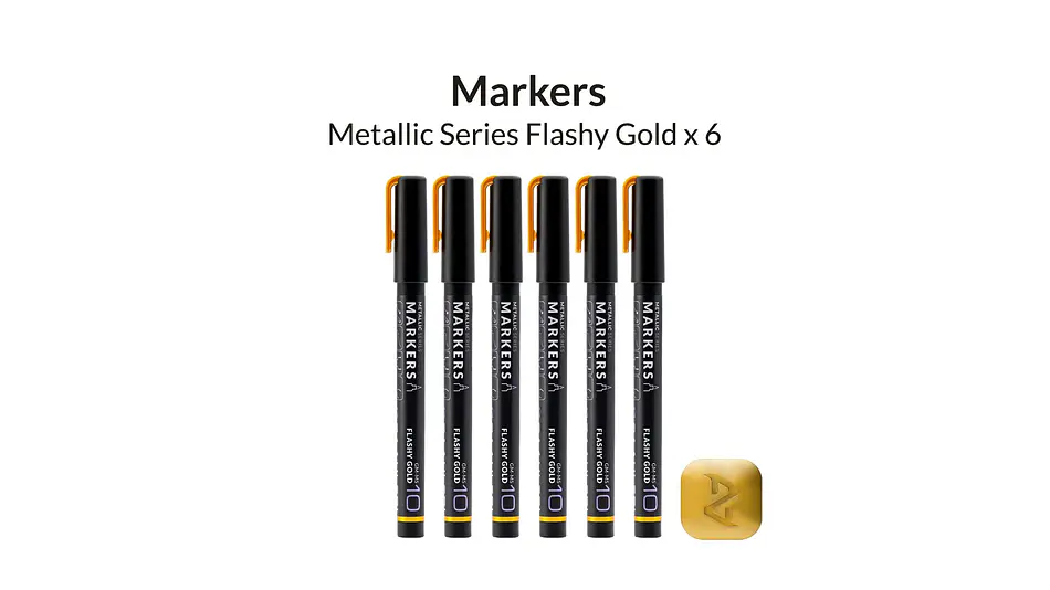 Marcador Acrílico Metálico Oro Brillante - Pack x 6 | Marca GaahIeri 2