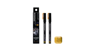 Marcador Acrílico Metálico Oro Brillante - Pack x 2 | Marca GaahIeri
