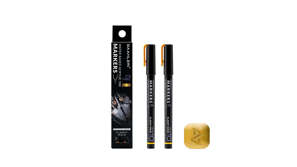 Marcador Acrílico Metálico Oro Brillante - Pack x 2 | Marca GaahIeri 1