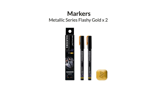 Marcador Acrílico Metálico Oro Brillante - Pack x 2 | Marca GaahIeri 2