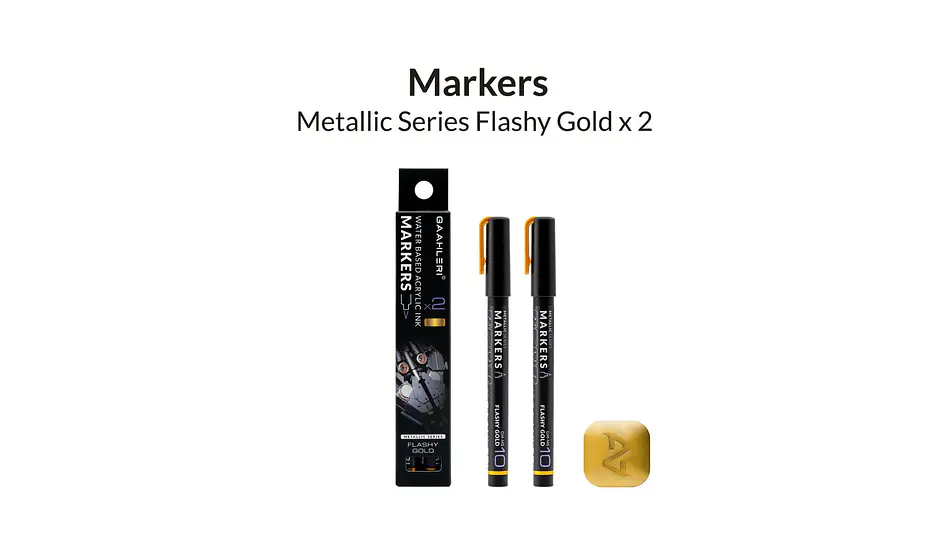 Marcador Acrílico Metálico Oro Brillante - Pack x 2 | Marca GaahIeri 2