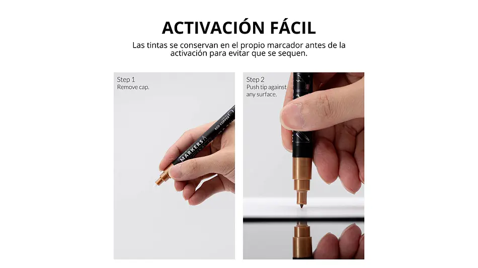 Marcador Acrílico Metálico Oro Brillante - Pack x 2 | Marca GaahIeri 7