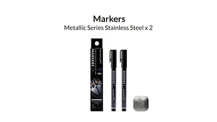 Marcador Acrílico Metálico Acero Oscuro - Pack x 2 Unidades | Marca GaahIeri